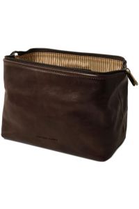 Θήκη Τσαντάκι Καλλυντικών Δερμάτινο Smarty L Tuscany Leather TL141219 Καφέ σκούρο