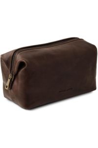 Θήκη Τσαντάκι Καλλυντικών Δερμάτινο Smarty L Tuscany Leather TL141219 Καφέ σκούρο