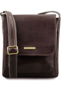 Ανδρικό Τσαντάκι Δερμάτινο Jimmy Tuscany Leather TL141407 Καφέ σκούρο