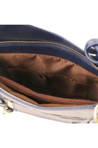Γυναικεία Τσάντα Δερμάτινη Πλάτης & Ώμου Patty Tuscany Leather TL141455 Μπλε σκούρο