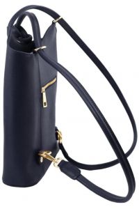 Γυναικεία Τσάντα Δερμάτινη Πλάτης & Ώμου Patty Tuscany Leather TL141455 Μπλε σκούρο