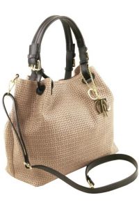 Γυναικεία Τσάντα Δερμάτινη Tuscany Leather TL141573 Μπεζ