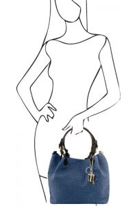 Γυναικεία Τσάντα Δερμάτινη Tuscany Leather TL141573 Μπλε σκούρο