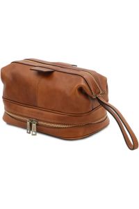 Θήκη Τσαντάκι Καλλυντικών Δερμάτινο Jacob Tuscany Leather TL142204 Φυσικό