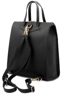 Γυναικεία Τσάντα Πλάτης & Ώμου Δερμάτινη Tuscany Leather TL142211 Μαύρο