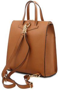 Γυναικεία Τσάντα Πλάτης & Ώμου Δερμάτινη Tuscany Leather TL142211 Κονιάκ