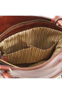 Γυναικεία Τσάντα Δερμάτινη Πλάτης & Ώμου Patty Tuscany Leather TL141497 Καφέ