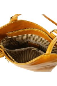 Γυναικεία Τσάντα Δερμάτινη Πλάτης & Ώμου Patty Tuscany Leather TL141497 Κίτρινο