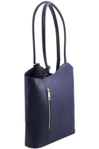 Γυναικεία Τσάντα Δερμάτινη Πλάτης & Ώμου Patty Tuscany Leather TL141455 Μπλε σκούρο