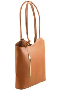 Γυναικεία Τσάντα Δερμάτινη Πλάτης & Ώμου Patty Tuscany Leather TL141455 Κονιάκ
