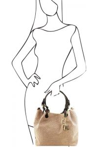 Γυναικεία Τσάντα Δερμάτινη Tuscany Leather TL141573 Μπεζ