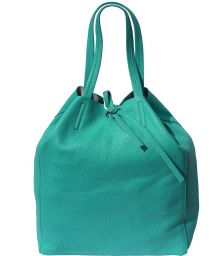 Δερματινη Τσαντα Ωμου Babila Firenze Leather 9121 Τυρκουαζ