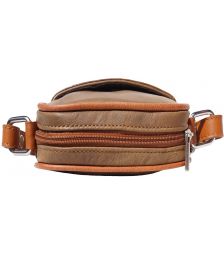 Ανδρικο Δερματινο Τσαντακι Ωμου Firenze Leather B032 Σκουρο /Μπεζ
