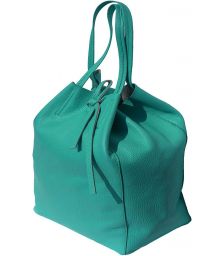 Δερματινη Τσαντα Ωμου Babila Firenze Leather 9121 Τυρκουαζ