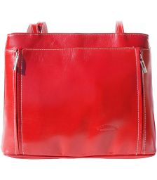 Δερμάτινη Τσαντα Ωμου Ludovica Firenze Leather 215 Σκουρο Κόκκινο