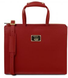 Γυναικεία Επαγγελματική Τσάντα Δερμάτινη Palermo TL141369 Κόκκινο Tuscany Leather