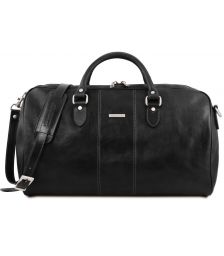 Σάκος ταξιδίου δερμάτινος - Lisbona TL141657 Μαύρο Tuscany Leather