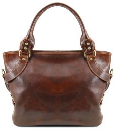 Γυναικεία Τσάντα Δερμάτινη Ilenia Καφέ Tuscany Leather