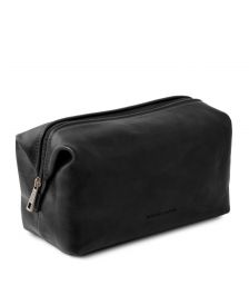 Θήκη - Τσαντάκι Καλλυντικών Δερμάτινο Smarty S Μαύρο Tuscany Leather