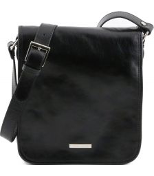 Ανδρικό Τσαντάκι Δερμάτινο Messenger TL141255 Μαύρο Tuscany Leather