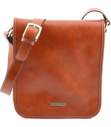 Ανδρικό Τσαντάκι Δερμάτινο Messenger TL141255 Μελί Tuscany Leather