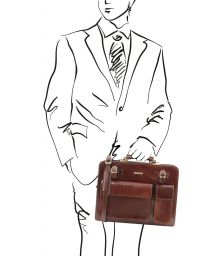 Επαγγελματική Τσάντα Δερμάτινη Venezia TL141268 Καφέ Tuscany Leather