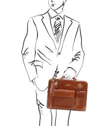 Επαγγελματική Τσάντα Δερμάτινη Venezia Μελί Tuscany Leather