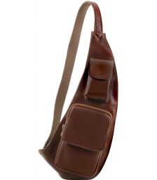 Ανδρικό Τσαντάκι Πλάτης Δερμάτινο TL141352 Καφέ Tuscany Leather