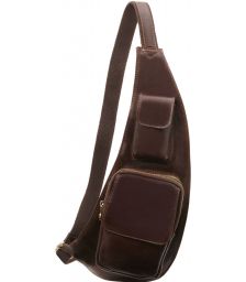 Ανδρικό Τσαντάκι Πλάτης Δερμάτινο TL141352 Καφέ Σκούρο Tuscany Leather