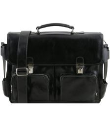 Επαγγελματική Τσάντα Δερμάτινη Ventimiglia με Smart Connect™ Μαύρο Tuscany Leather