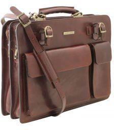 Επαγγελματική Τσάντα Δερμάτινη Venezia Μελί Tuscany Leather