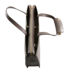 Γυναικεία Επαγγελματική Τσάντα Δερμάτινη Palermo Σταχτί σκούρο Tuscany Leather