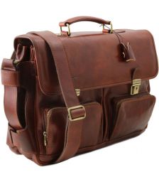 Επαγγελματική Τσάντα Δερμάτινη Ventimiglia με Smart Connect™ Μαύρο Tuscany Leather