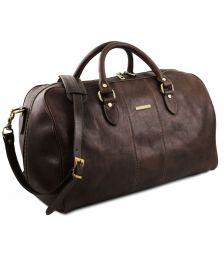Σάκος ταξιδίου δερμάτινος - Lisbona TL141657 Καφέ σκούρο Tuscany Leather