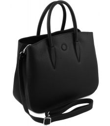 Γυναικεία Τσάντα Δερμάτινη Camelia Μαύρο Tuscany Leather