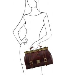 Ιατρική Τσάντα Δερμάτινη Mona Lisa Μαύρο Tuscany Leather