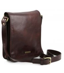 Ανδρικό Τσαντάκι Δερμάτινο Messenger TL141255 Μελί Tuscany Leather