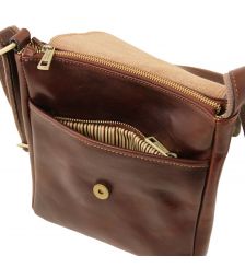 Ανδρικό Τσαντάκι Δερμάτινο John Καφέ Tuscany Leather