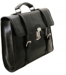 Ανδρική Επαγγελματική Τσάντα Δερμάτινη Viareggio Καφέ σκούρο Tuscany Leather
