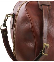 Σάκος ταξιδίου δερμάτινος - Lisbona TL141657 Καφέ Tuscany Leather