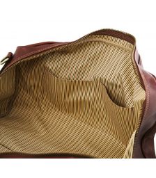 Σάκος ταξιδίου δερμάτινος - Lisbona TL141657 Μαύρο Tuscany Leather