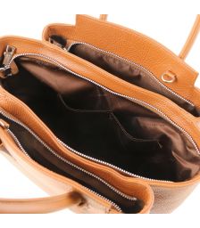 Γυναικεία Τσάντα Δερμάτινη Tulipan TL141727 Κονιάκ Tuscany Leather