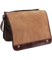 Ανδρική Τσάντα Δερμάτινη Messenger Double Μαύρο Tuscany Leather