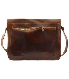 Ανδρική Τσάντα Δερμάτινη Messenger Double TL90475 Καφέ Tuscany Leather