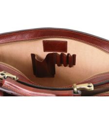 Επαγγελματική Τσάντα Δερμάτινη Venezia Μελί Tuscany Leather