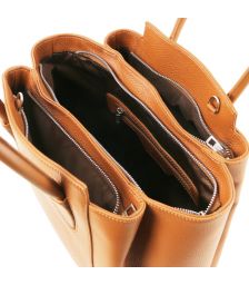 Γυναικεία Τσάντα Δερμάτινη Tulipan TL141727 Κονιάκ Tuscany Leather
