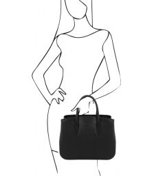 Γυναικεία Τσάντα Δερμάτινη Camelia Μαύρο Tuscany Leather