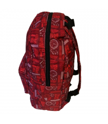 Τσάντα Πλάτης Πολυεστέρα Geometric 30x15x39cm Κόκκινο