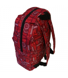 Τσάντα Πλάτης Πολυεστέρα Geometric 30x15x39cm Κόκκινο