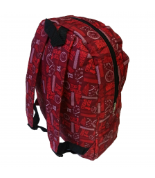 Τσάντα Πλάτης Πολυεστέρα Geometric 30x15x39cm Κόκκινο